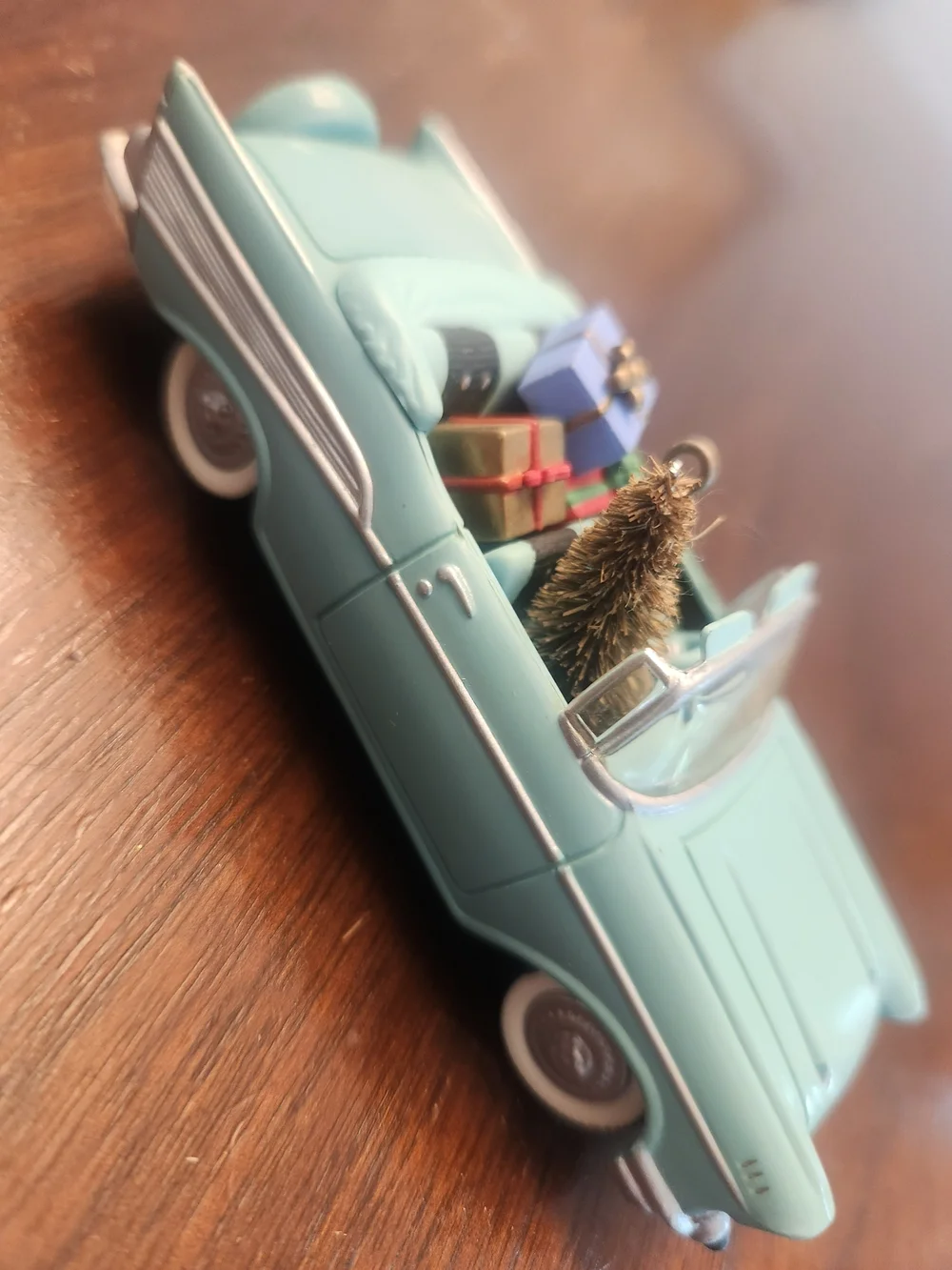 Hallmark Teal Convertible Ornament with Gifts